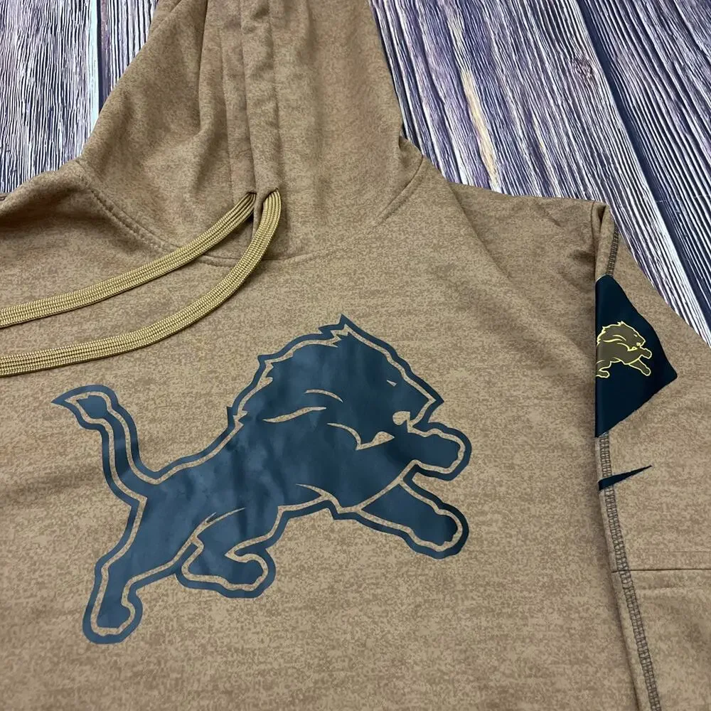 Detroit Lions NFL On Field Hoodie Nike Salute Military Style Mens Size XL